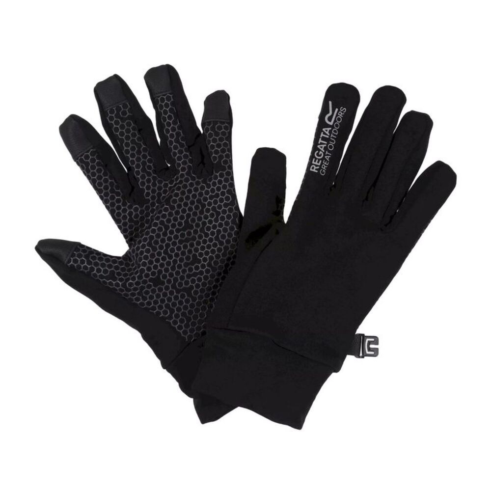 Regatta Childrens/Kids Grippy II Lightweight Gloves / Black/Dark Grey